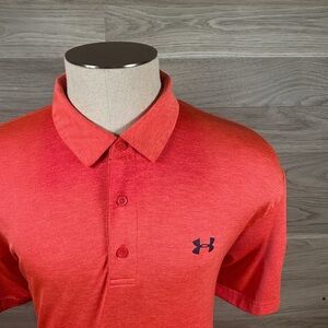 Under Armour Red-Orange Playoff Performance Polo Shirt - Size XL